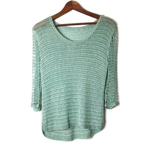 Open Knit Top With Pearl Embellished Detail - Picture 1 of 6
